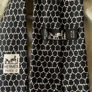 Hermes 100% silk tie. Some minor stains as seen in photos